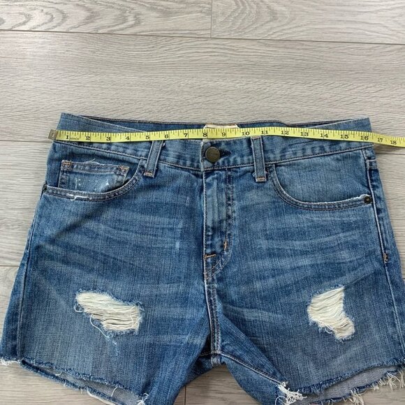 Current Elliott The Boyfriend Raw Hem Jean Shorts - Picture 9 of 12